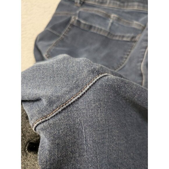 Democracy Jeans Womens 22W Ab Solution Cropped Raw Hem Frayed Stretch Blue - Picture 12 of 16